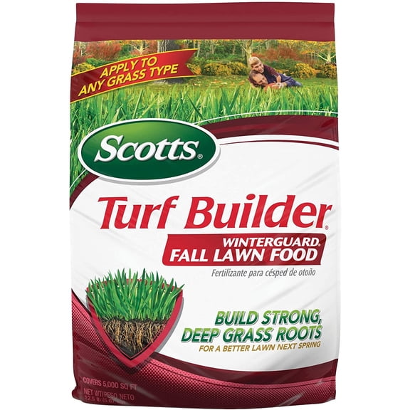 Scotts Turf Builder WinterGuard Fall Lawn Food, 12.5 Lb - Fall Lawn Fertilizer Builds Strong, Deep Grass Roots for a Better Lawn Next Spring - Covers 5,000 Sq Ft