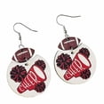 thumbnail image 1 of Soccer Earrings Cheerleaders Multicolor Rugby Geometric Wooden Print Cheer Earrings Rugby Cheerleader Earrings Cheer Jacket Earrings Girls Earrings for Sensitive Ears Rhinestone Earrings Earring Set, 1 of 4