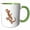 Green/White, variant on 3drose, Mediterranean House Lizards Black Outline Vector, 11oz Two-tone Yellow Mug