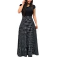 thumbnail image 1 of Gibobby Vestido de verano casual para mujer Empalme cóctel color vestido damas punto manga corta mujer fiesta vestido de mujer(Negro,CH), 1 of 5