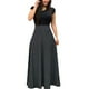 thumbnail image 1 of Gibobby Vestido Mujer Casual de Playa Verano Empalme cóctel color vestido damas punto manga corta mujer fiesta vestido de mujer(Negro,XL), 1 of 5