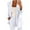 White, variant on Women's Blazers Suit Set Solid Color Work Office Jackets Lapel Open Front Button Cardigan Suit Top and Casual Comfortable Suit Long Pants with Pockets