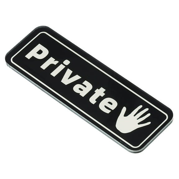 Uxcell Private Door Sign 6"x2" Self Adhesive Privacy Sticker Black