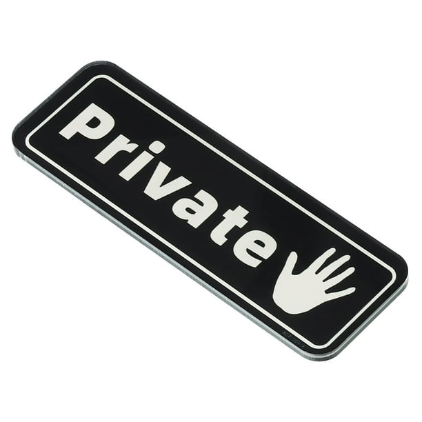 Uxcell Señal Privada para Puerta 6"x2" Etiqueta Adhesiva de Privacidad Negra