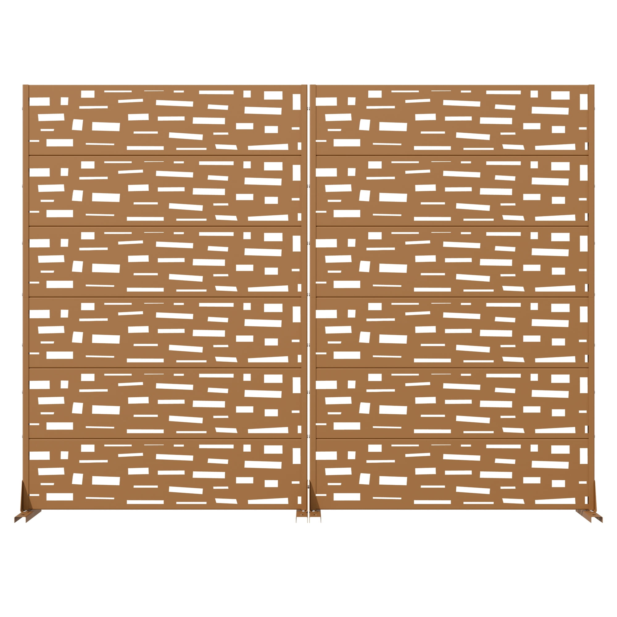 Privacy Metal Screen Fence Panel Horizontal Stripe Pattern