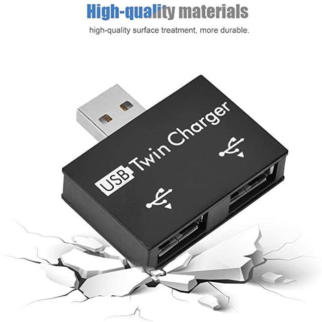 Mini USB Hub 2 puertos USB doble cargador divisor adaptador convertidor para PC unidades flash USB