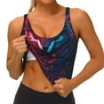 thumbnail image 3 of Balery Cool Wolf Head Pattern Racerback Sports Bras for Women - Padded Seamless High Impact Support for Yoga Gym Workout Fitness-X-Large, 3 of 8