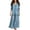 Blue#1, variant on Hvogkswy Denim Dress for Women Long Sleeve Lapel Button Down Flowy Long Dress Loose Bohemian Denim Shirt Maxi Dresses with Ruffle Hem