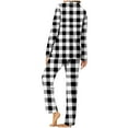 thumbnail image 7 of CLOISE Women Loungewear Sets Two Piece Comfy Long Sleeve Sleepwear Shirts and Comfort Lounge Pants with Pockets Night Clothes Set Comfortable Button Down Plaid Fall Night Clothes, 7 of 7