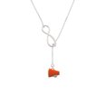 thumbnail image 2 of Delight Jewelry Silvertone Small Orange Megaphone Silver tone Elegant Infinity Lariat Necklace, 2 of 4