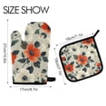 thumbnail image 2 of Yayeee Oven Mitts and Pot Holder Set of 2 Heat Resistant Kitchen Gloves Baking Hot Pad, Large Red Floral Pattern, 2 of 5