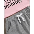 thumbnail image 5 of Toddler Baby Girl 2Pcs Outfit 1T 2T 3T 4T 5T Girls Summer Clothes Short Sleeve Letter T Shirts Tops +Solid Color Shorts Set, 5 of 7