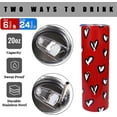 thumbnail image 6 of Valentine Tumbler Valentine’s Day Gifts for Wife Girlfriend Bride 20oz Heart Skinny Tumbler With Lid and Straw Insulated Stainless Steel Valentine Travel Mug Wine Cups, 6 of 6