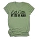 thumbnail image 1 of Camiseta informal holgada de manga corta para mujer, estampado de letras moderno, camiseta XXL verde oliva con fuente negra, 1 of 4