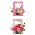 thumbnail image 1 of Juego de 2 Cestas de Flores de Fieltro para Bricolaje, Kit de Artesanía Floral para Fiesta en Casa rosa de colores rosa rosa Macarena Cesta de flores artesanal, 1 of 8