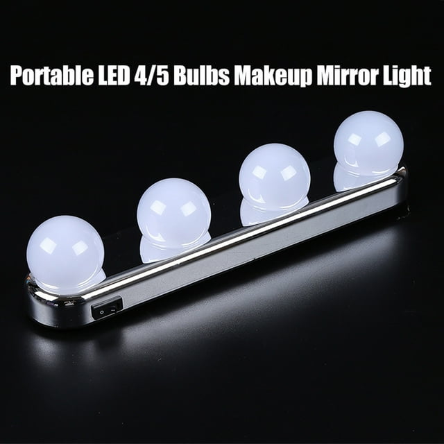 Portable LED 4 Bulbs Makeup Mirror Light Hollywood Vanity Wall Lamp Kit Lights for Dressing Table Lighting LED Makeup Lights ,Widely Use
