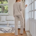 thumbnail image 2 of SUNBS Lounge Sets for Women 2 Piece Casual Outfits Long Sleeve Henley Top Wide Leg Pants Tracksuit with Pockets, 2 of 9