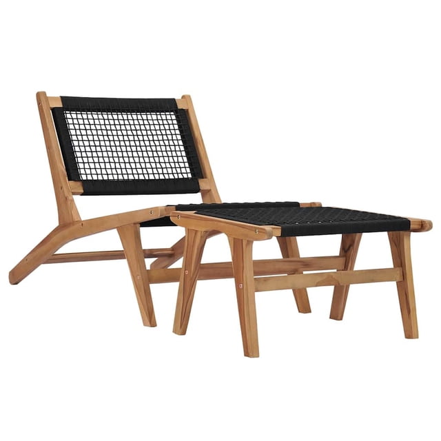 Tumbona VidaXL de madera de teca para exteriores con reposapiés desmontable