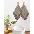 thumbnail image 2 of Boho Floral Kitchen Dish Towels for Drying Dishes Set of 2, Vintage Flowers Abstract Art Ethic Tribe Waffle Weave Microfiber Hand Tea Bathroom Towels Quick Dry & Absorbent Towel 12x12, 2 of 7
