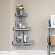 RiverRidge Amery Collection - Corner Ladder Wall Shelf – Gray