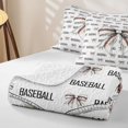 thumbnail image 4 of Manfei Baseball Sport Theme Bed Spread Queen For Kids,Aesthetic Bow Pattern Queen Coverlet Set For Girls,3 Pieces, 4 of 7