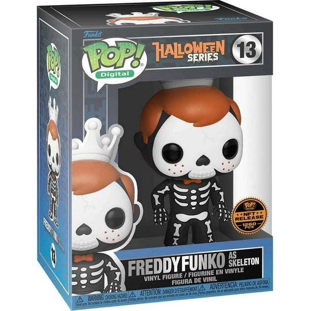 Funko POP! Digital Halloween Series Freddy Funko as Skeleton NFT Release LE1260 with Hard Stack