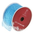 thumbnail image 2 of Northlight Club Pack of 12 Glittering Blue Wired Christmas Craft Ribbon Spools - 2.5" x 120 Yards, 2 of 4
