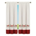 thumbnail image 2 of Plaid and Cardinal Embroidered Polyester Window Curtains, 2 of 5