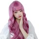 thumbnail image 3 of Peluca de pelo sintético de onda larga para cosplay con flequillo transparente para mujeres que buscan citas para uso diario en color lavanda lechoso, 3 of 12
