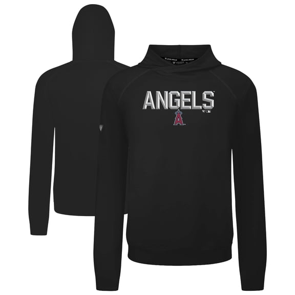 Men's Levelwear Black Los Angeles Angels Mandate Carve Tri-Blend Hoodie