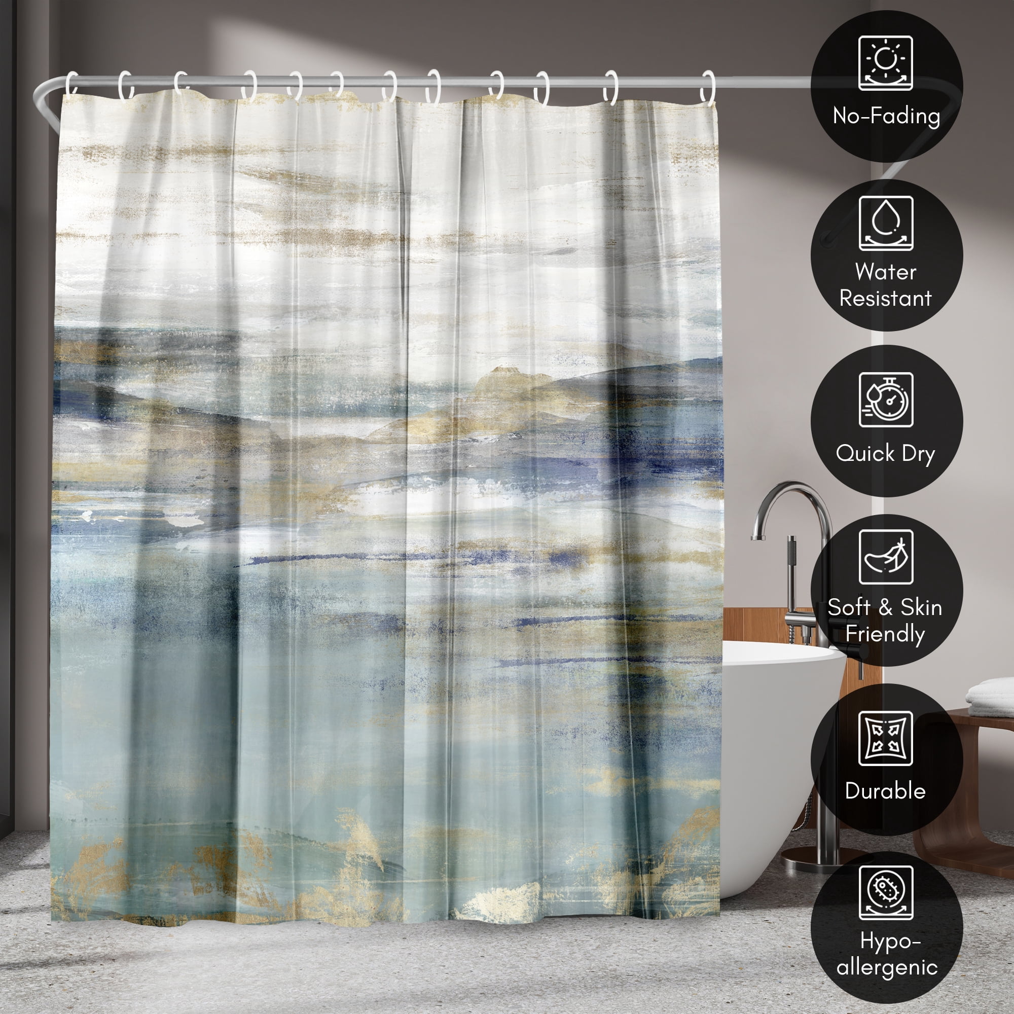 Americanflat 71" x 74" Shower Curtain, Upon a Clear II by PI Creative Art