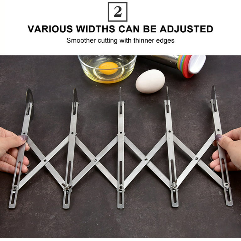 Non-Stick Dough Cutter Divider 5 Wheels Adjustable Stainless Steel Pizza  Cutter Roller Tool Pastry Baking Slice Bl13848 - China Stainless Steel  Pizza Slicer and Pizza Slicer price