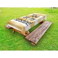 thumbnail image 1 of Quote Outdoor Tablecloth, Big Greeting Love Text on Crossed Positive Philosophy Life Emotion Graphic Design, Decorative Washable Fabric Picnic Tablecloth, 58 X 120 Inches, Black Gold, by Ambesonne, 1 of 2
