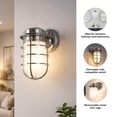 thumbnail image 5 of Polished Chrome Seaton 1-Light Dimmable Wall Sconce with Removable Wire Cage and Frosted Glass, 5 of 12