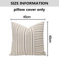 thumbnail image 2 of Lojalitet Fundas de Almohada de Retazos Grises y Beige 45 * 45 CM, Paquete de 2 Fundas de Almohada Decorativas de Lino a Rayas, 2 of 5