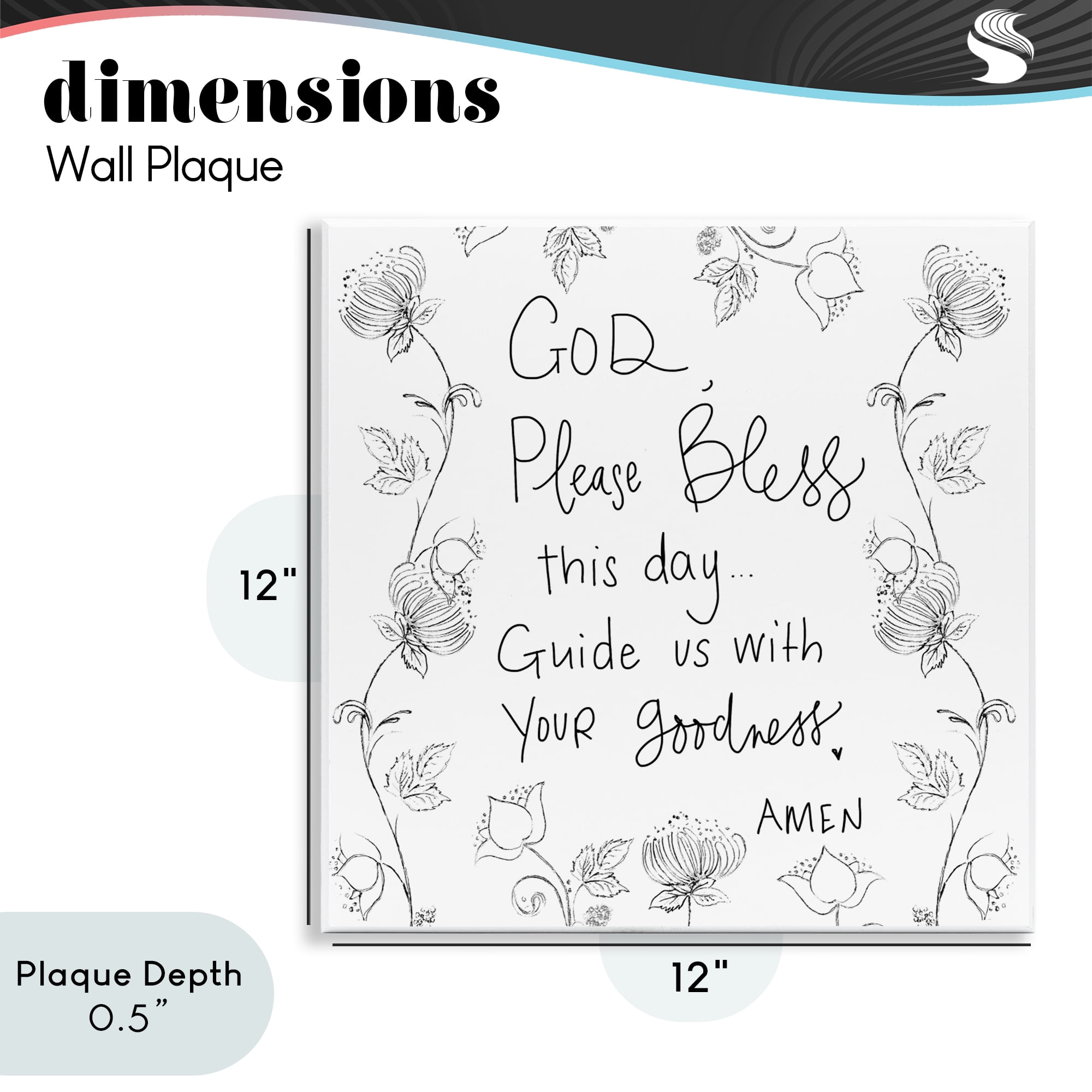 Stupell Industries God Bless This Day Wall Plaque Art, design by Patricia Pinto