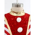 thumbnail image 6 of Aislor Girls Christmas Dance Leotard Striped Sequins Shorts Jumpsuits Santa Elf Clothings Red 14, 6 of 7