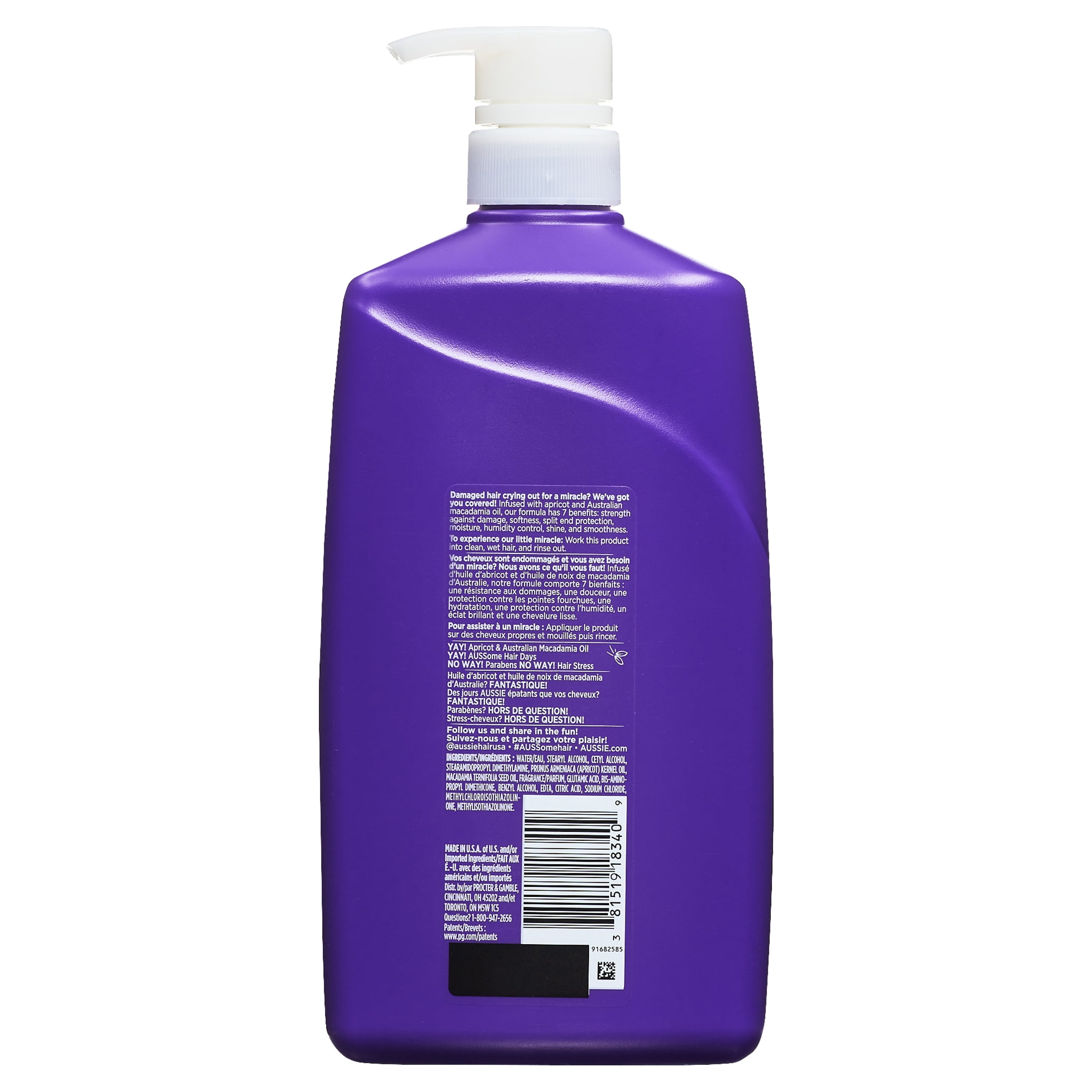 Aussie Total Miracle Conditioner, For Any Hair Type, Paraben Free, 26.2 fl oz  (图3)