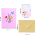 thumbnail image 2 of Aurgiarme 3D Greeting Card Elegant Butterfly and Flower Card with Envelope Handmade Birthday Anniversary Graduation Card for Women, 2 of 9