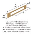 thumbnail image 5 of Amerock Medora 12 inch (305mm) Center-to-Center Rectangle Champagne Bronze Appliance Pull Backplate, 5 of 6