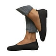 thumbnail image 3 of XIMIN Women's Flats Wide Toe Breathable Knit Slip On Dress Shoes Comfortable Ballet Flats for Walking Work Business Office for Daily Wear Spring Summer (6, Black), 3 of 8