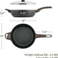 thumbnail image 6 of Nonstick Frying Pan Skillet with Lid, 12 Inch Large Deep Frying Pan, 5 Qt Non Stick Saute Pan with Cover, Induction Pan, Healthy, 6 of 6