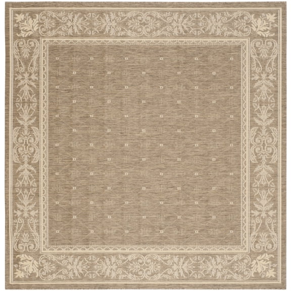 Safavieh Courtyard Derek Oriental Indoor/Outdoor Area Rug, Brown/Natural, 6'7" x 6'7" Square
