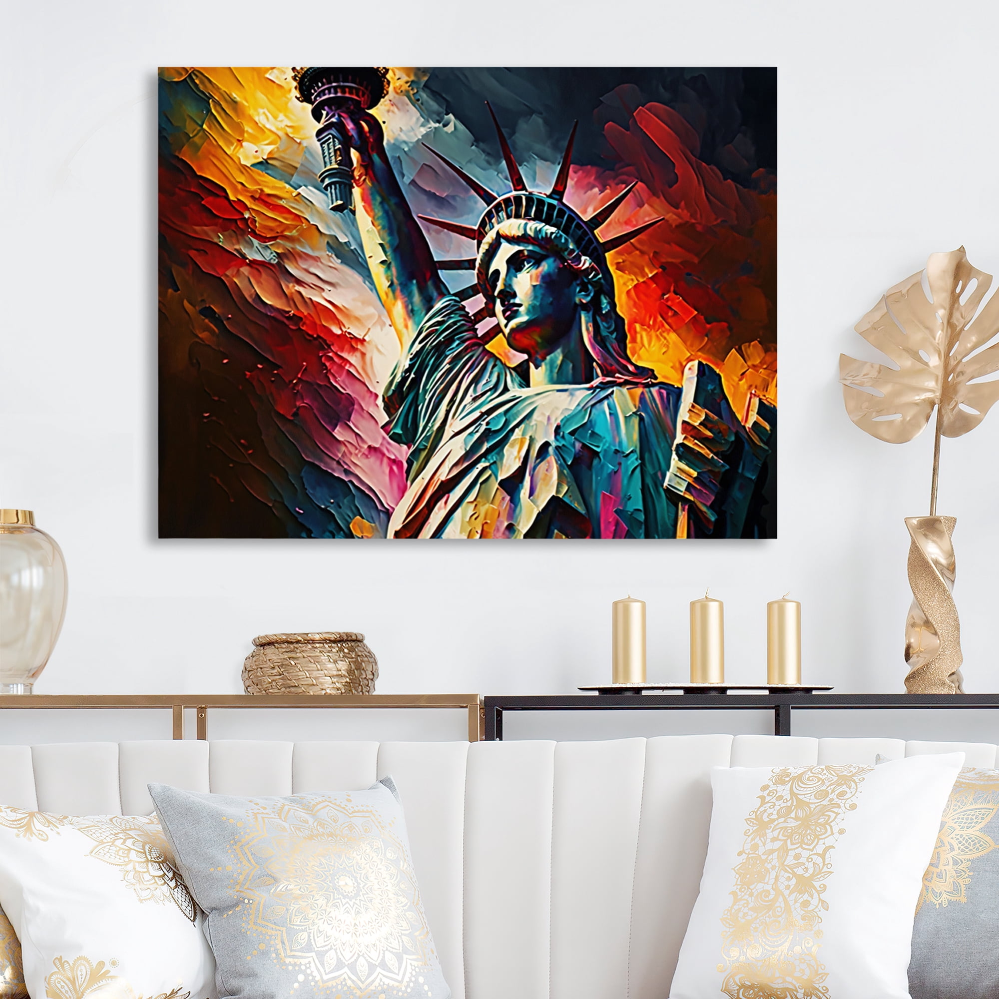Designart New York Views At Sunset II Canvas Wall Art