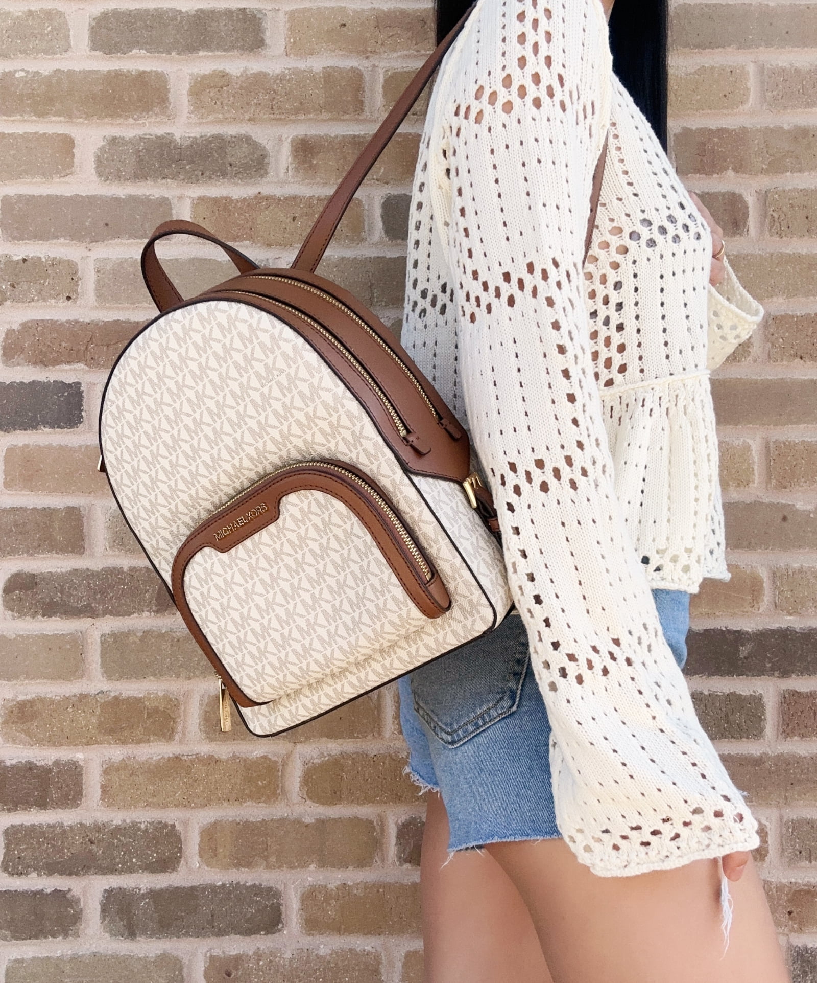 Michael Kors Jaycee Medium Pebbled Leather Backpack Bag