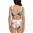 thumbnail image 3 of Honeii Butterfly And Flowers Print Women’s Bikini Set,Two Piece Swimsuit Bathing Suits,Stylish High Elasticity Swimwear for Beach and Pool, 3 of 7