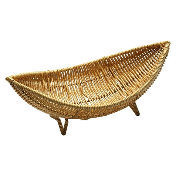 Woven Ship Shaped Basket Fruit Serving Tray Fruit Basket Vegetable Basket Egg Basket for Kitchen