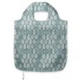 thumbnail image 1 of Geometric Fabric Shopping Tote, Different Type of Oval Doodle Round Leaf Textured Harvest Graphic, Portable and Foldable Bag to Keep in Pocket Bag Purse & Car, Coconut Turquoise, by Ambesonne, 1 of 4
