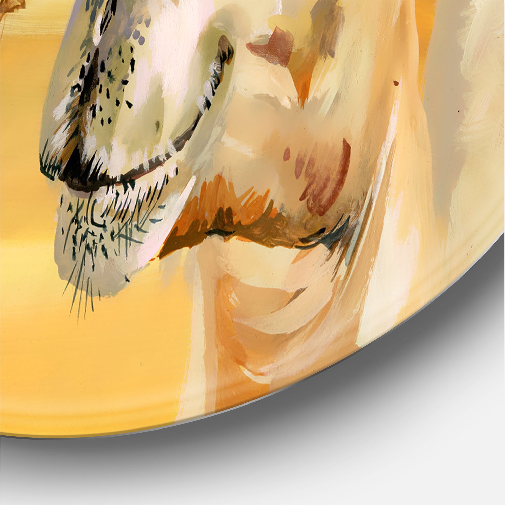 Designart 'Camels In Wild Desert II' Farmhouse Circle Metal Wall Art 29x29 - Disc of 29