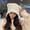 E-410 White Bear Ear Rabbit Hair Knitted Hat, variant on Hat For Women In Autumn And Winter, Fashionable And Versatile, With A Large Head Circumference And A Warm Cover. Woolen Hat, Plush And Cute Teddy Bear Knitted Hat